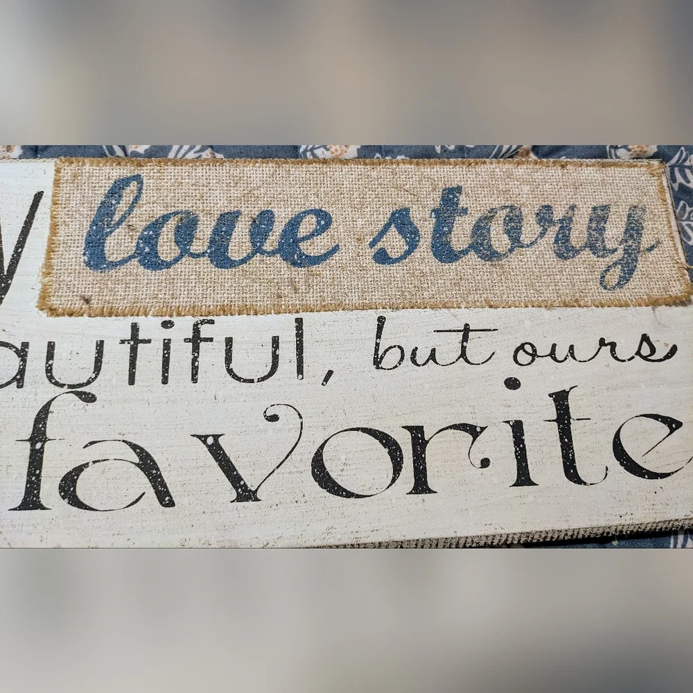 Love Story Wedding Gift Decorative Farmhouse Style Wooden Wall Hanging Sign